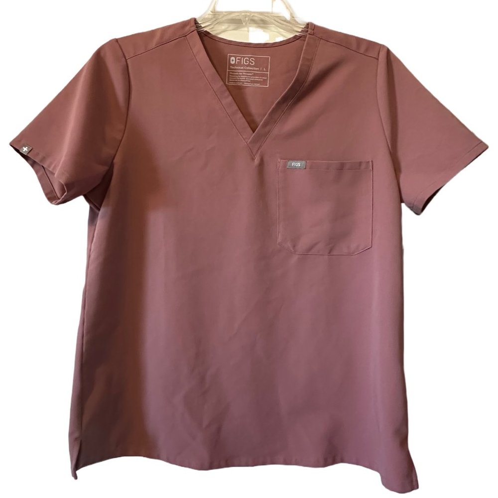 Figs Mauve V-Neck Tunic Top